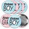 Big Dot of Happiness Baby Gender Reveal - 3 inch Team Boy or Girl Party Badge - Pinback Buttons - Set of 8